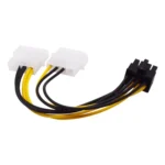 18cm Y Shape 8 Pin PCI Express to Dual 4 Pin Molex Graphics Card Power Cable - Image 2