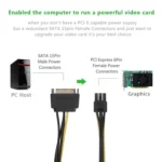 20cm SATA 15 Pin to 6 Pin PCI Express Graphics Video Card Sata Power Cable - Image 5