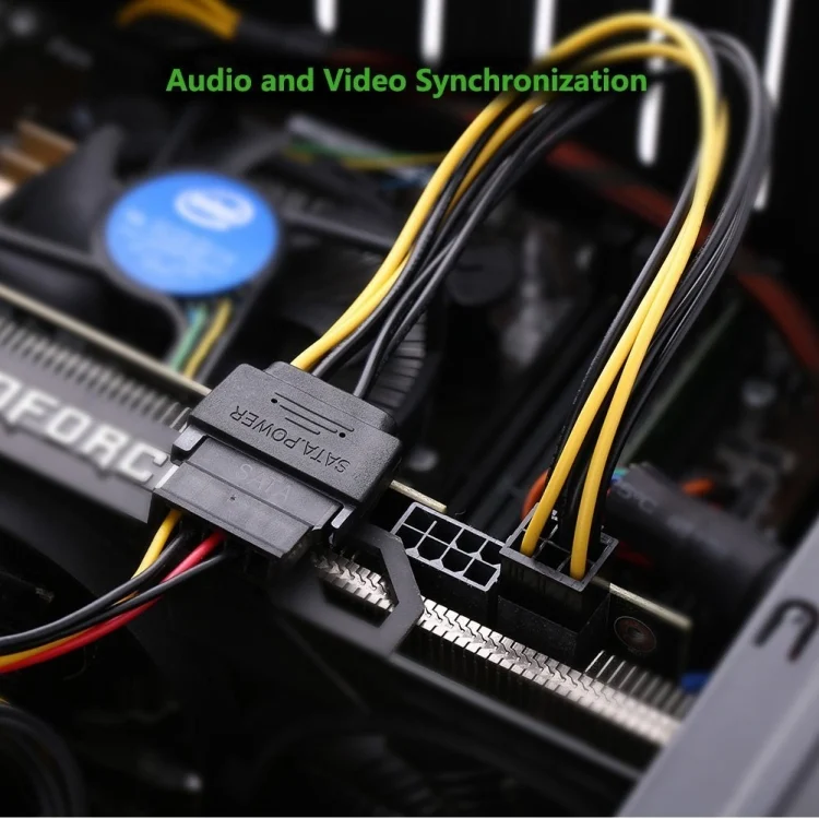 PC3745_6.webp 20cm SATA 15 Pin to 6 Pin PCI Express Graphics Video Card Sata Power Cable - Image 7