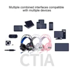 YINDIAO Q3 USB + Dual 3.5mm Wired E-sports Gaming Headset with Mic & RGB Light, Cable Length: 1.67m - Image 12