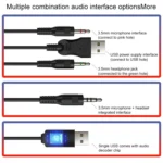 YINDIAO Q3 USB + Dual 3.5mm Wired E-sports Gaming Headset with Mic & RGB Light, Cable Length: 1.67m - Image 7