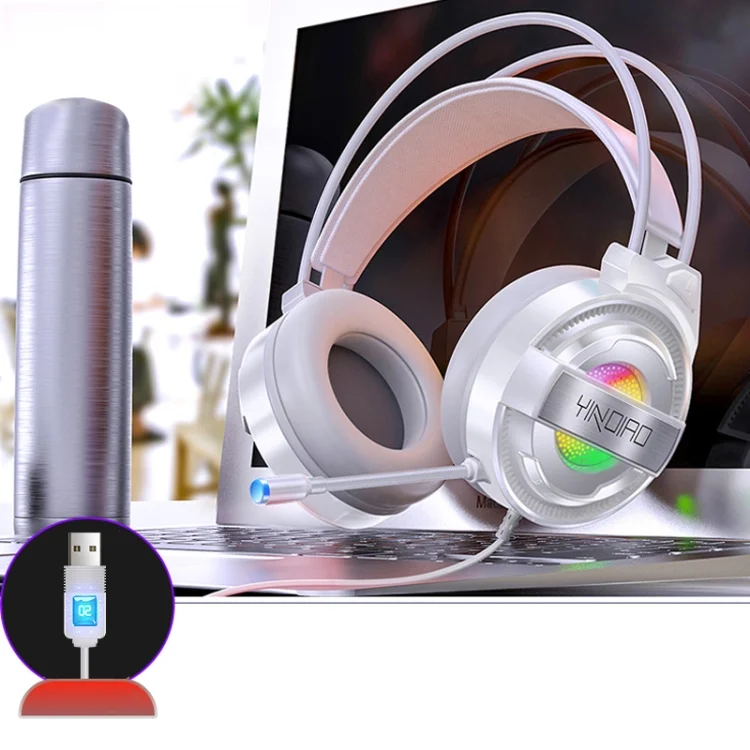 YINDIAO Q3 USB Wired E-sports Gaming Headset with Mic & RGB Light, Cable Length: 1.67m
