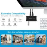UK204V Drive-free USB 3.0 Switch Selector 2 USB Ports Sharing 4 USB Ports Switcher Adapter for Mouse, Keyboard, Printer - Image 6