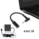 PD 100W 18.5-20V 4.0 x 1.35mm Elbow to USB-C / Type-C Adapter Nylon Braid Cable - Image 5