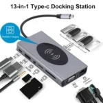 1093 13 in 1 USB HUB Type-C Docking Station with Wireless Charger Function - Image 5