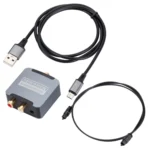 Digital to Analog 3.5 Coaxial Audio Converter, Host + USB Cable + Optical Fiber Cable - Image 2