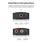 Digital to Analog 3.5 Coaxial Audio Converter, Host + USB Cable + Optical Fiber Cable - Image 4