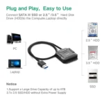 UGREEN USB 3.0 to SATA Adapter Cable Converter for 2.5 / 3.5 inch Hard Drive Disk HDD and SSD, Support UASP SATA 3.0 - Image 6