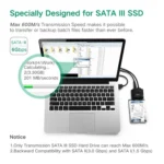 UGREEN USB 3.0 to SATA Adapter Cable Converter for 2.5 / 3.5 inch Hard Drive Disk HDD and SSD, Support UASP SATA 3.0 - Image 7