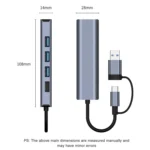 BYL-2208TU 5 in 2 USB + USB-C / Type-C to USB Multifunctional Docking Station HUB Adapter - Image 3