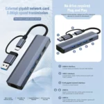 BYL-2208TU 5 in 2 USB + USB-C / Type-C to USB Multifunctional Docking Station HUB Adapter - Image 7