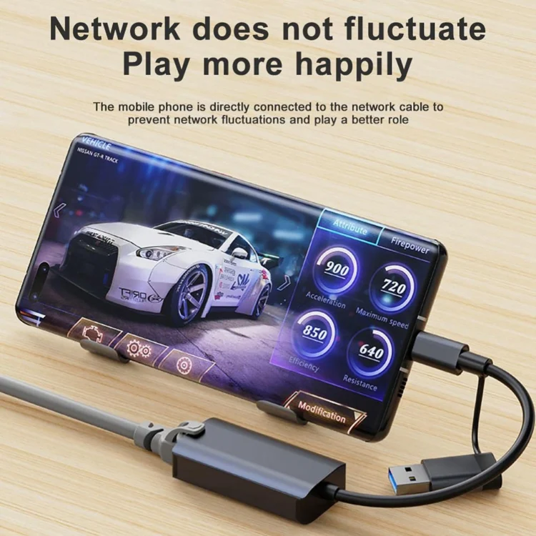 PC4411_7.webp BYL-2207TU 2 in 1 USB + Type-C to RJ45 Docking Station HUB Adapter - Image 8