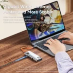 ROCK TR28 HDMI 4K Gigabit Network PD Quick Charger 6 in 1 USB 3.0 HUB - Image 11
