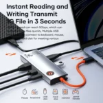 ROCK TR28 HDMI 4K Gigabit Network PD Quick Charger 6 in 1 USB 3.0 HUB - Image 9