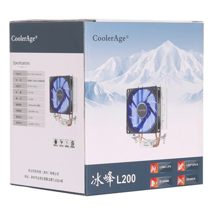 PC4718_5.webp LED CPU Cooler Pure Copper Double Heat Pipe CPU Radiator CPU Fan, with Blue Light - Image 6