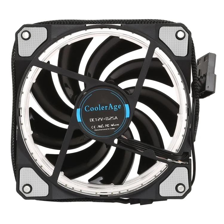 PC4722W_2.webp Color LED 12cm 3pin Computer Components Chassis Fan Computer Host Cooling Fan Silent Fan Cooling, with Power Connection Cable & Green Light - Image 3