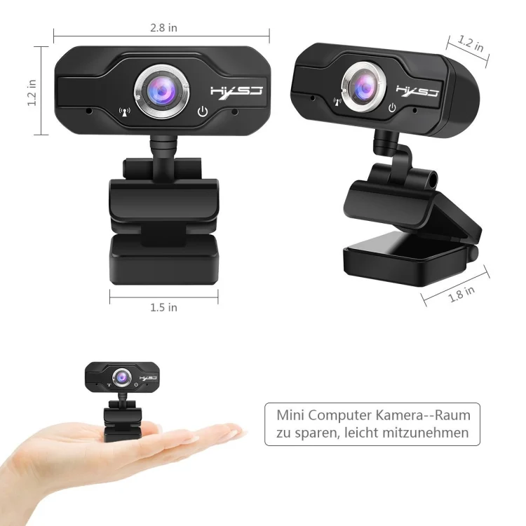 PC4880_2.webp HXSJ S50 30fps 100 Megapixel 720P HD Webcam for Desktop / Laptop / Smart TV, with 10m Sound Absorbing Microphone, Cable Length: 1.4m - Image 3