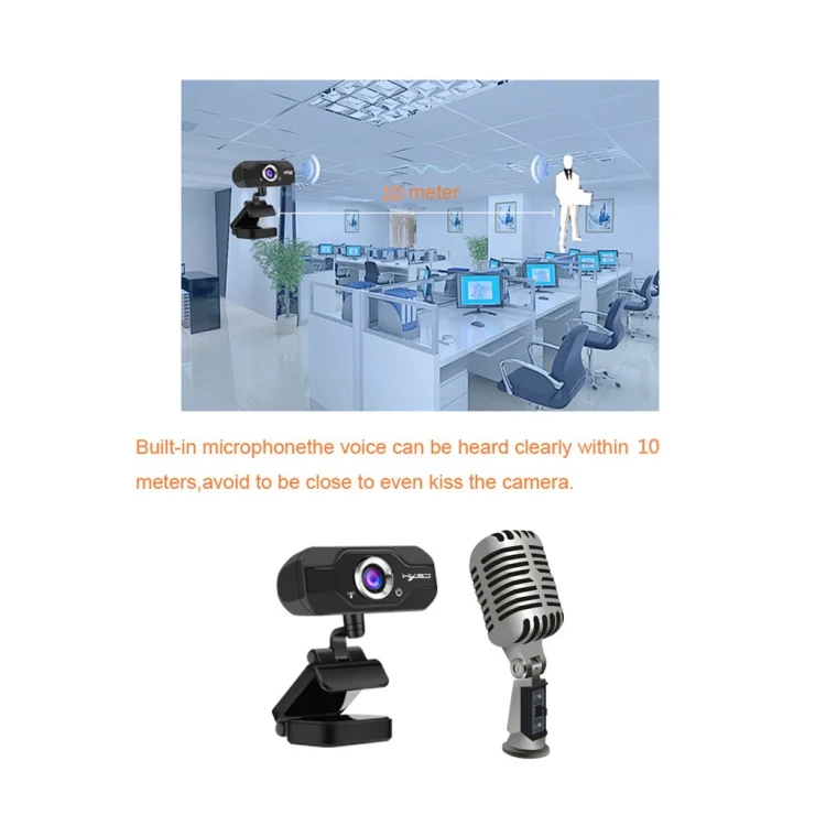 PC4880_6.webp HXSJ S50 30fps 100 Megapixel 720P HD Webcam for Desktop / Laptop / Smart TV, with 10m Sound Absorbing Microphone, Cable Length: 1.4m - Image 7