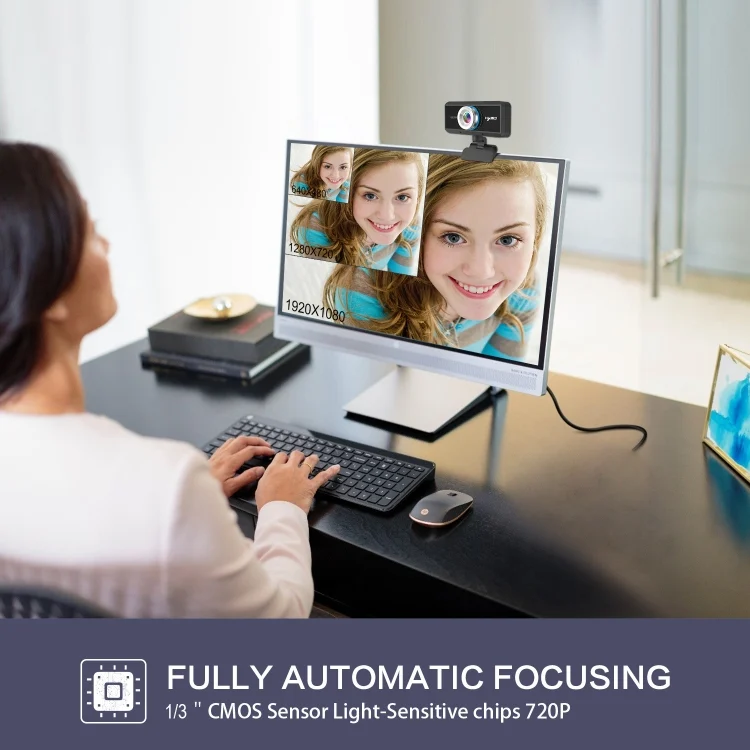 PC4883_4.webp HXSJ S90 30fps 1 Megapixel 720P HD Webcam for Desktop / Laptop / Android TV, with 8m Sound Absorbing Microphone, Cable Length: 1.5m - Image 5