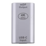 Type-C / USB-C Female to Mini DP Female Aluminium Alloy Adapter - Image 4