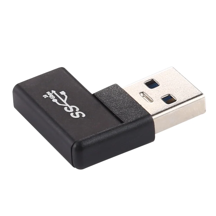 PC4954B_1.webp Type-C / USB-C Female to USB 3.0 Male 90 Degree Elbow Head Aluminium Alloy Adapter - Image 2