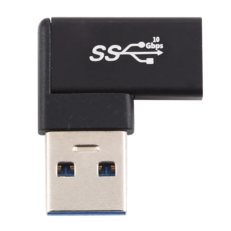 PC4954B_3.webp Type-C / USB-C Female to USB 3.0 Male 90 Degree Elbow Head Aluminium Alloy Adapter - Image 4