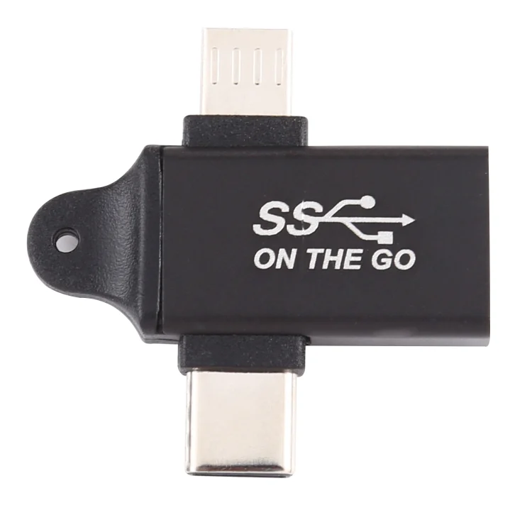 PC4955B_3.webp USB 3.0 Female to Type-C / USB-C Male + Micro Male Aluminium Alloy Adapter - Image 4