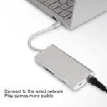 9591C 8 In 1 USB 3.0 x3 + SD / TF Card + HDMI + RJ45 + Type-C / USB-C (PD) Multi-function HUB Converter Dock Station - Image 4