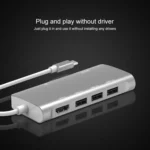 9591C 8 In 1 USB 3.0 x3 + SD / TF Card + HDMI + RJ45 + Type-C / USB-C (PD) Multi-function HUB Converter Dock Station - Image 9