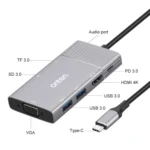 Onten 95113 8 In 1 USB 3.0 x2 + SD / TF + HDMI / VGA + 3.5mm Jack + Type-C / USB-C (PD 3.0) Multi-function HUB Converter Dock Station - Image 4