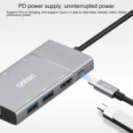 Onten 95113 8 In 1 USB 3.0 x2 + SD / TF + HDMI / VGA + 3.5mm Jack + Type-C / USB-C (PD 3.0) Multi-function HUB Converter Dock Station - Image 5