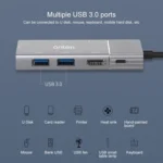 Onten 95113 8 In 1 USB 3.0 x2 + SD / TF + HDMI / VGA + 3.5mm Jack + Type-C / USB-C (PD 3.0) Multi-function HUB Converter Dock Station - Image 8