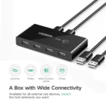 Ugreen USB Switch Selector 2 USB Ports Sharing 4 USB Ports Switcher Adapter for Mouse, Keyboard, Printer - Image 7