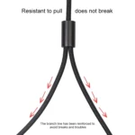 REXLIS 3635 3.5mm Male to Dual RCA Gold-plated Plug Black Cotton Braided Audio Cable for RCA Input Interface Active Speaker, Length: 1.8m - Image 5
