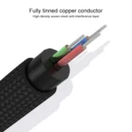 REXLIS 3635 3.5mm Male to Dual RCA Gold-plated Plug Black Cotton Braided Audio Cable for RCA Input Interface Active Speaker, Length: 5m - Image 4