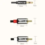 REXLIS 3635 3.5mm Male to Dual RCA Gold-plated Plug Black Cotton Braided Audio Cable for RCA Input Interface Active Speaker, Length: 5m - Image 7