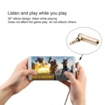 REXLIS BK3567 3.5mm Male + 3.5mm Female L-shaped 90 Degree Elbow Gold-plated Plug Gold Audio Interface Extension Adapter for 3.5mm Interface Devices, Support Earphones with Microphone - Image 4