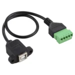 USB Type-B Female Plug to 5 Pin Pluggable Terminals Solder-free USB Connector Solderless Connection Adapter Cable, Length: 30cm - Image 2