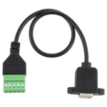 USB Type-B Female Plug to 5 Pin Pluggable Terminals Solder-free USB Connector Solderless Connection Adapter Cable, Length: 30cm - Image 3