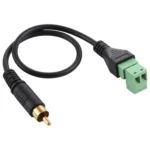 RCA Male Gold-plated to 2 Pin Pluggable Terminals Solder-free USB Connector Solderless Connection Adapter Cable, Length: 30cm - Image 2