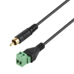 RCA Male Gold-plated to 2 Pin Pluggable Terminals Solder-free USB Connector Solderless Connection Adapter Cable, Length: 30cm - Image 4