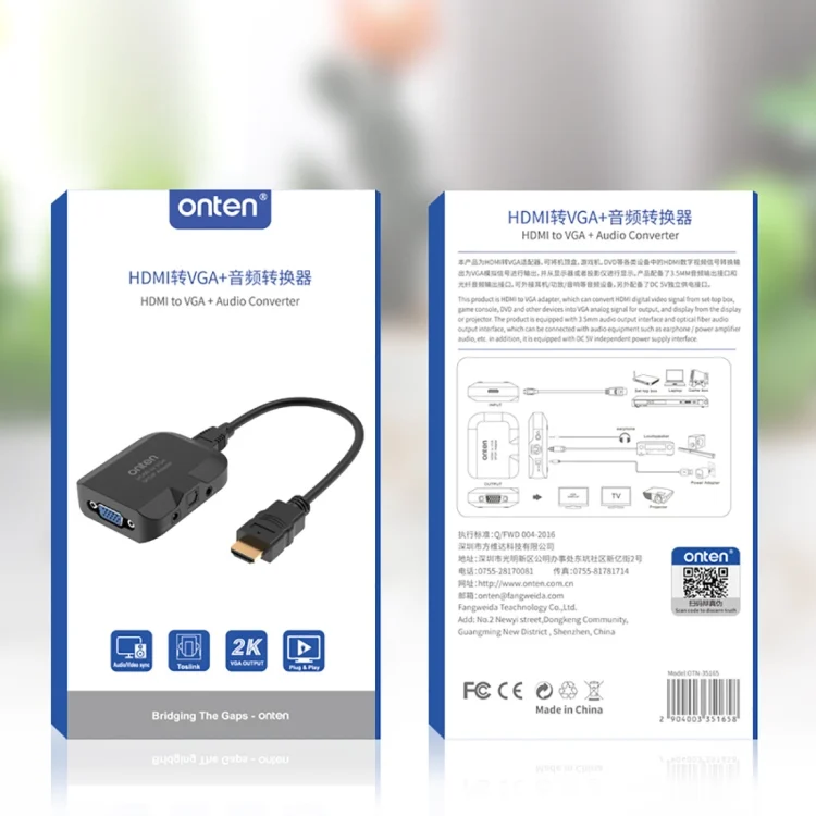 PC5450_3.webp Onten 35165 HDMI to VGA + Optical Audio Converter for Speaker / TV / Computer - Image 4