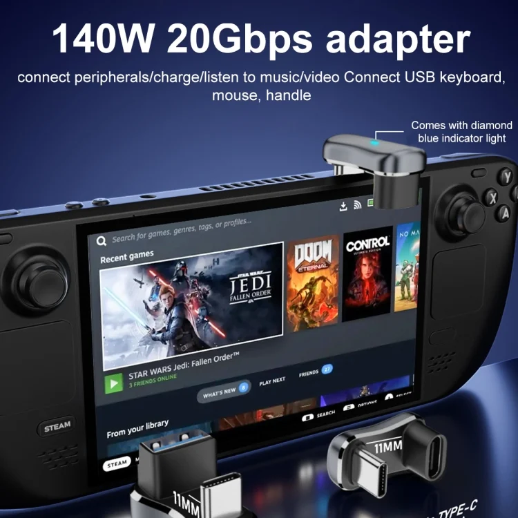 PC5472_4.webp 140W 20Gbps USB-C / Type-C Male to USB-C / Type-C Female U-shaped Elbow Charging Adapter - Image 5