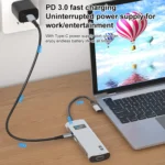 V261A 12 in 1 Elbow USB-C/Type-C to USB Digital Display Docking Station HUB Adapter - Image 8