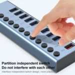 11 in 1 USB 3.0 HUB Splitter with Independent Switch & 12V 4A Power Supply - Image 3