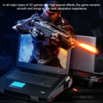 SSRQ-021S Red Light + Adapter Version Flank Glowing Dual-fan Laptop Radiator Two-speed Adjustable Computer Base for Laptops Under 18 inch, US Plug - Image 4