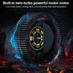 SSRQ-021S Red Light + Adapter Version Flank Glowing Dual-fan Laptop Radiator Two-speed Adjustable Computer Base for Laptops Under 18 inch, US Plug - Image 5