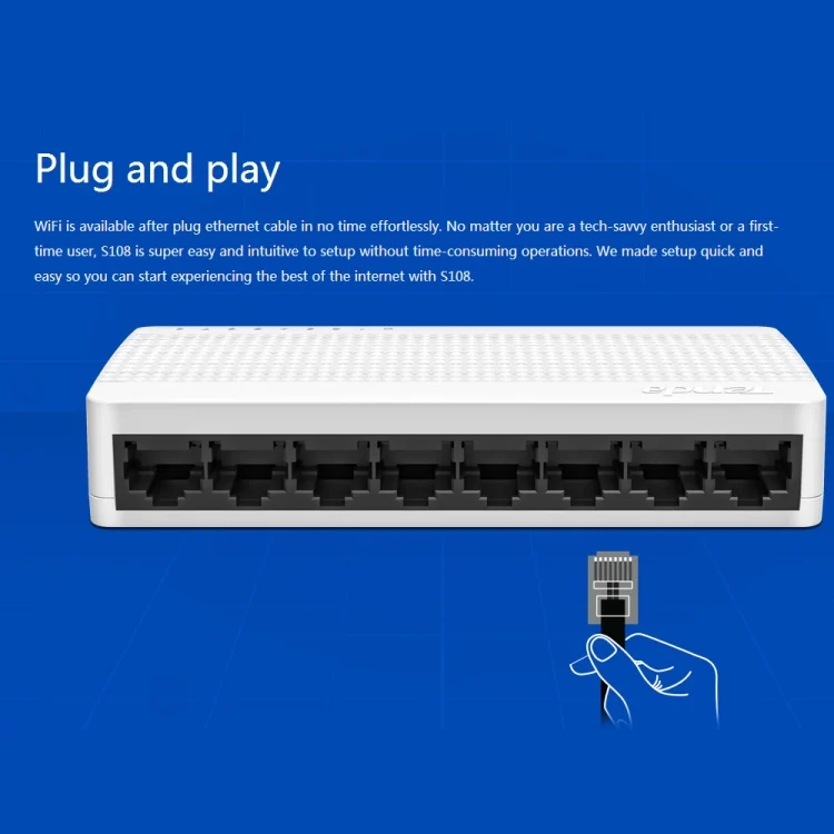 PC5593_4.webp Tenda S108 8 Ports 10 / 100Mbps Fast Ethernet Network Switch LAN HUB - Image 5
