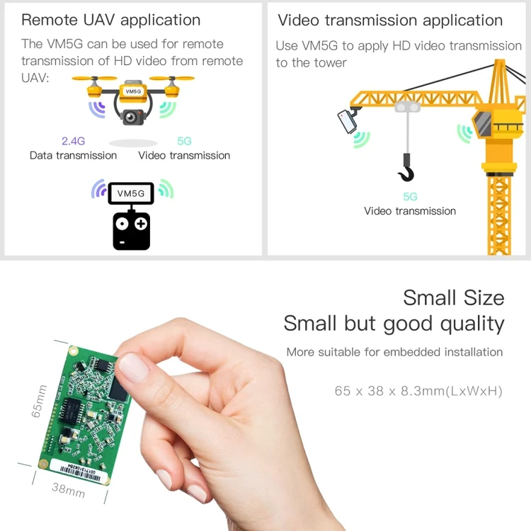 PC5623_5.webp VM5G 1200Mbps 2.4GHz & 5GHz Dual Band WiFi Module with 4 Antennas, Support IP Layer / MAC Layer Transparent Transmission, Applied to Repeater / Bridge & AP & Remote Video Transmission - Image 6