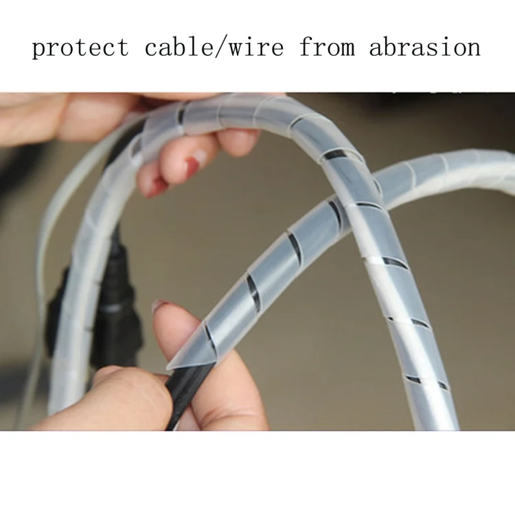 PC5656B_3.webp 7m PE Spiral Pipes Wire Winding Organizer Tidy Tube, Nominal Diameter: 12mm - Image 5